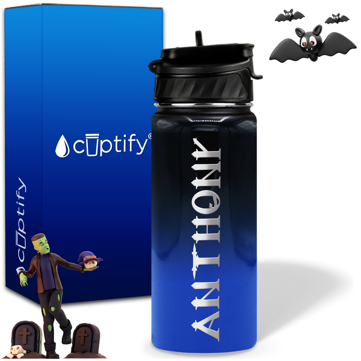 Personalized Creepy Halloween on 18oz Water Bottle
