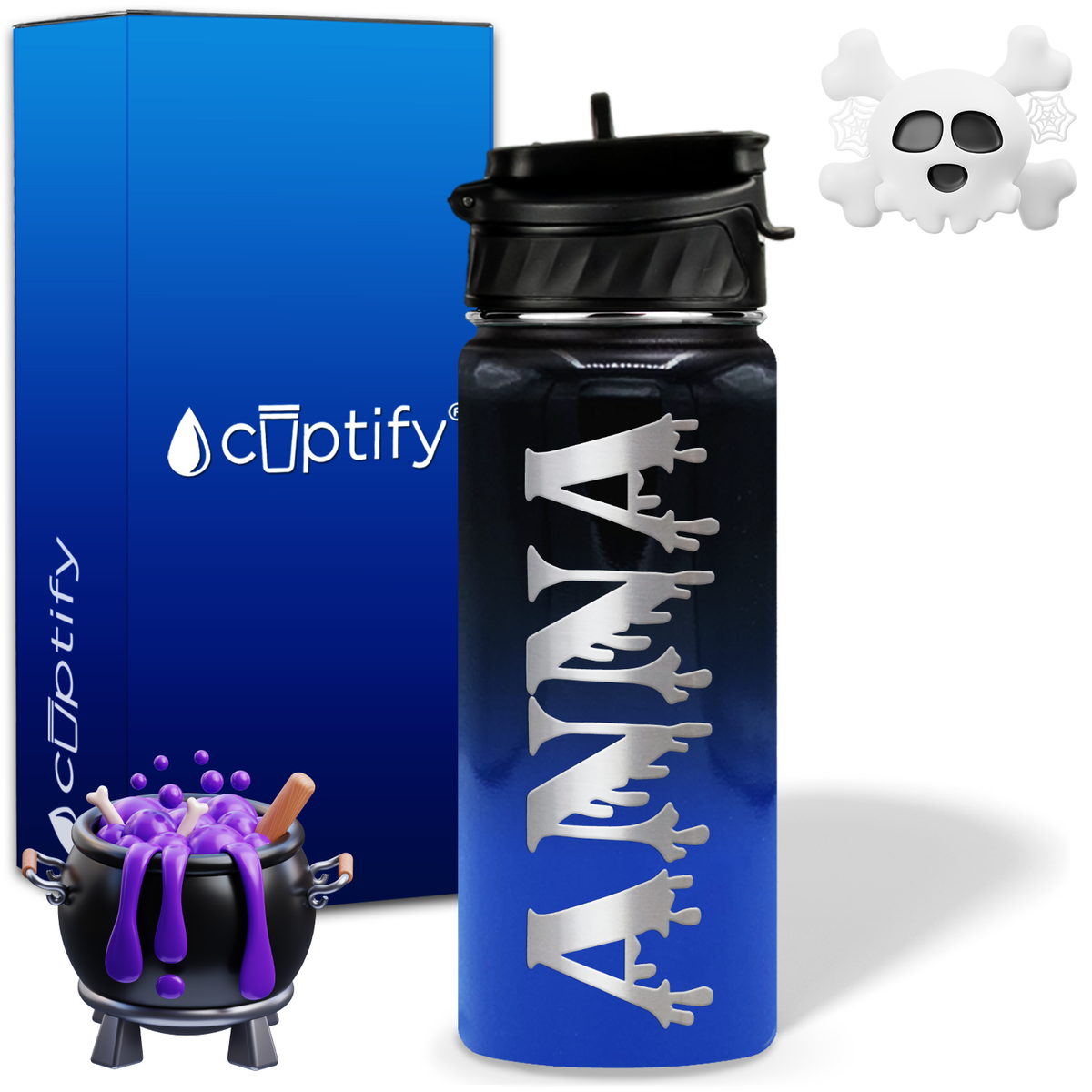 Personalized Bloody on Halloween 18oz Water Bottle