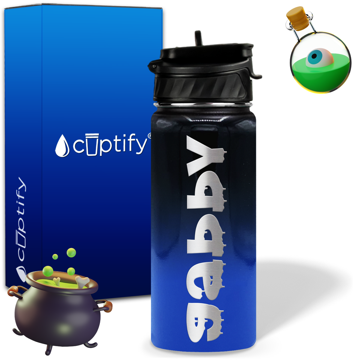 Haunted Halloween on 18oz Personalized Water Bottle