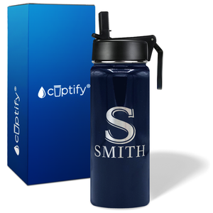 Personalized Monogram Initial and Name on 18oz Wide Mouth Bottle