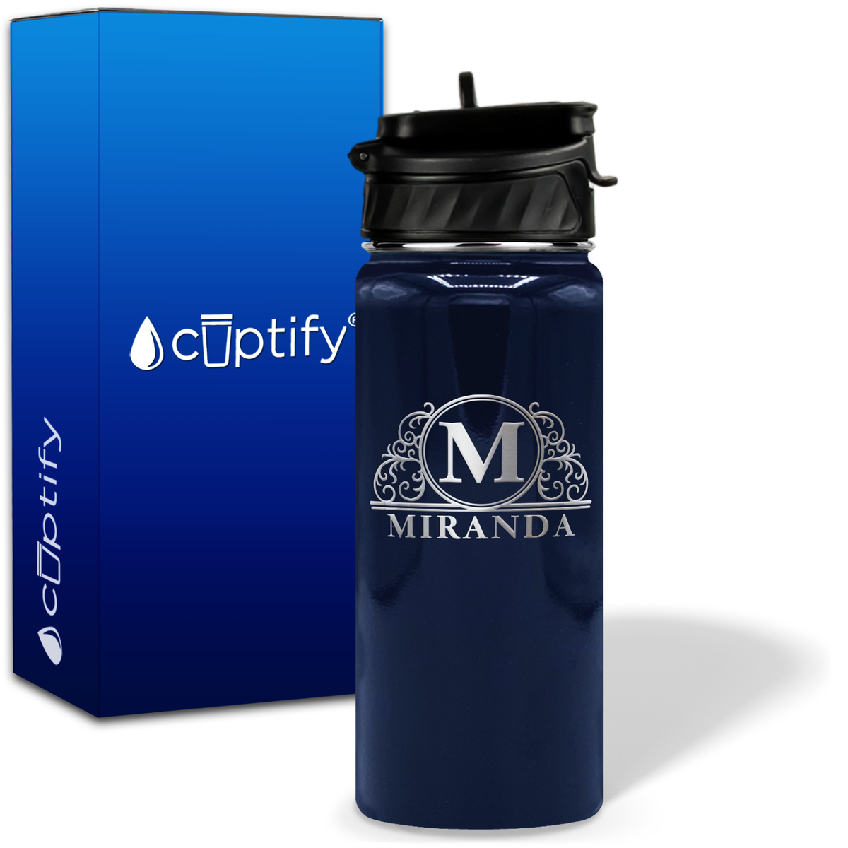 Personalized Elaborate Circle on 18oz Water Bottle