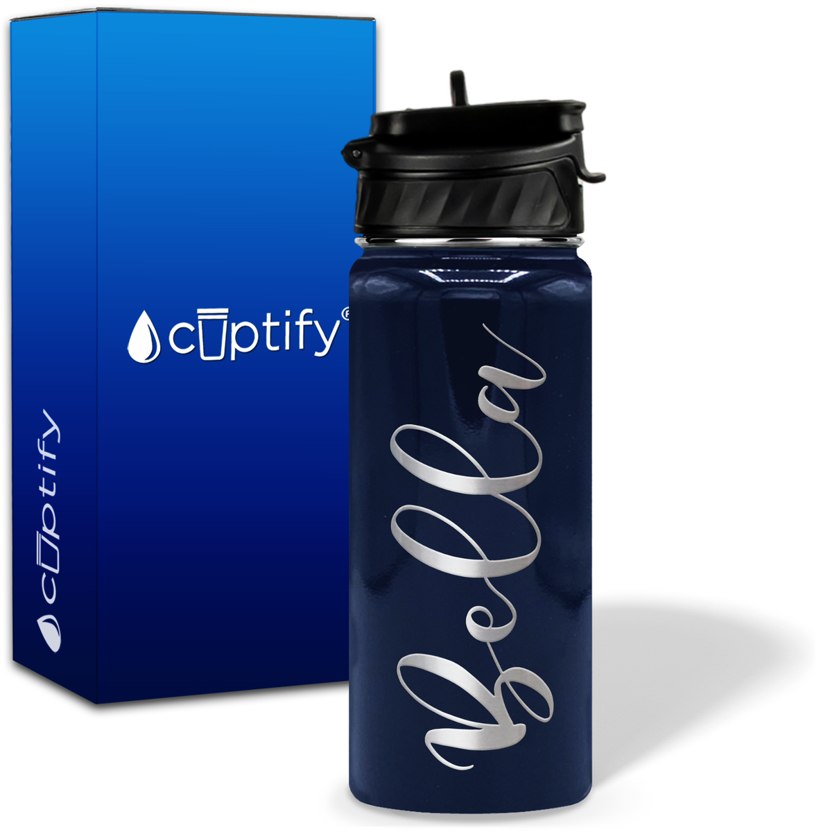Personalized Bella Style on 18oz Water Bottle
