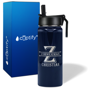 Personalized Initial Block on 18oz Wide Mouth Bottle