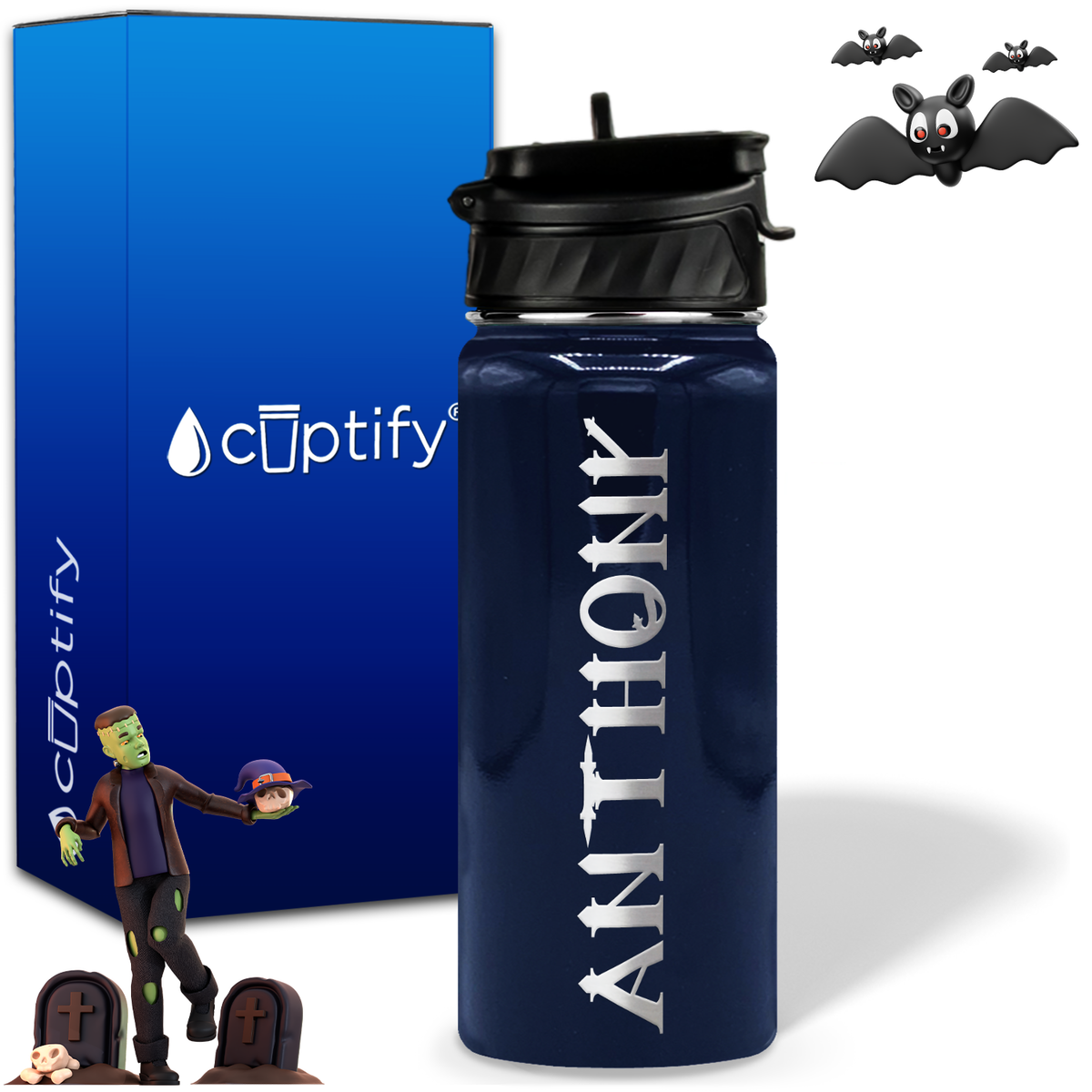 Personalized Creepy Halloween on 18oz Water Bottle