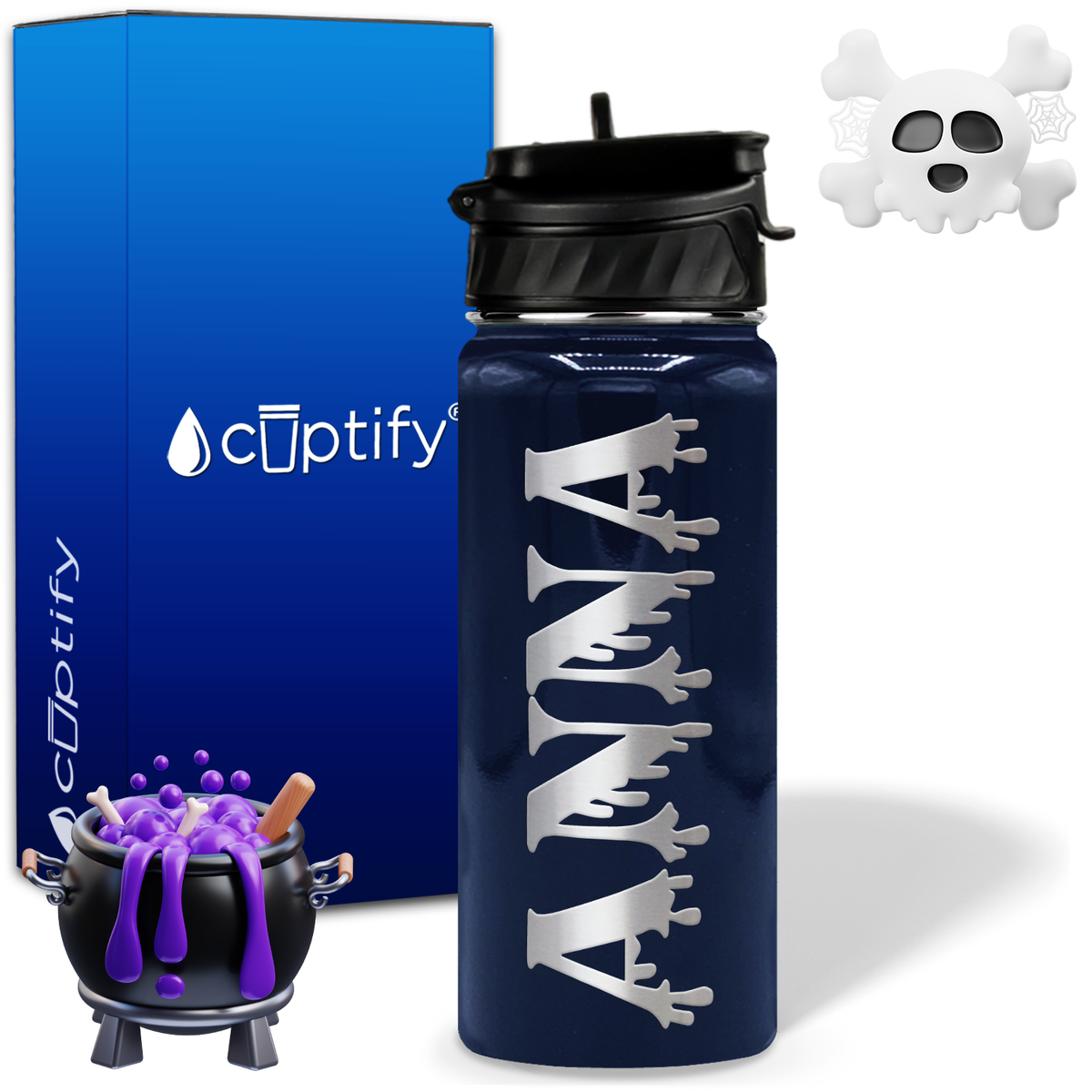 Personalized Bloody on Halloween 18oz Water Bottle