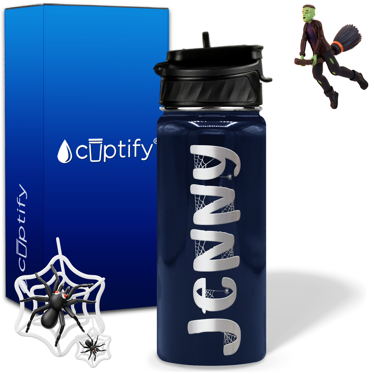 Personalized Spooky on 18oz Halloween Water Bottle