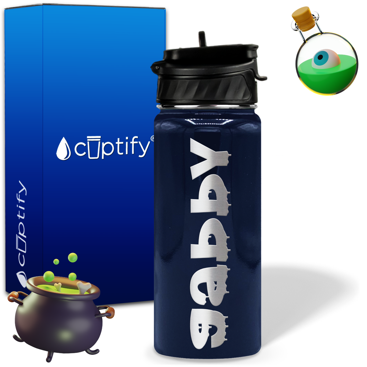 Haunted Halloween on 18oz Personalized Water Bottle