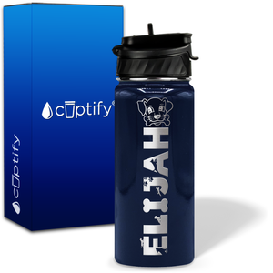 Personalized Dog with Name and Icon on 18oz Wide Mouth Kids Water Bottle