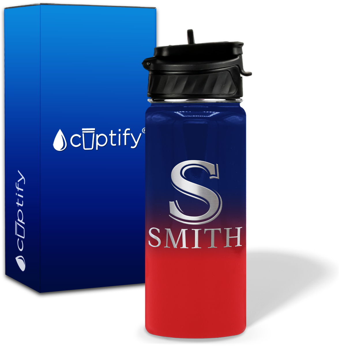 Personalized Monogram Initial and Name on 18oz Water Bottle