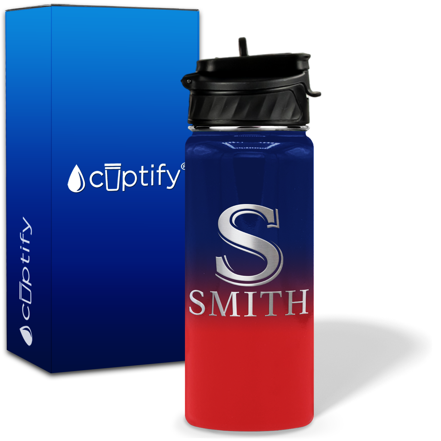 Personalized Monogram Initial and Name on 18oz Water Bottle