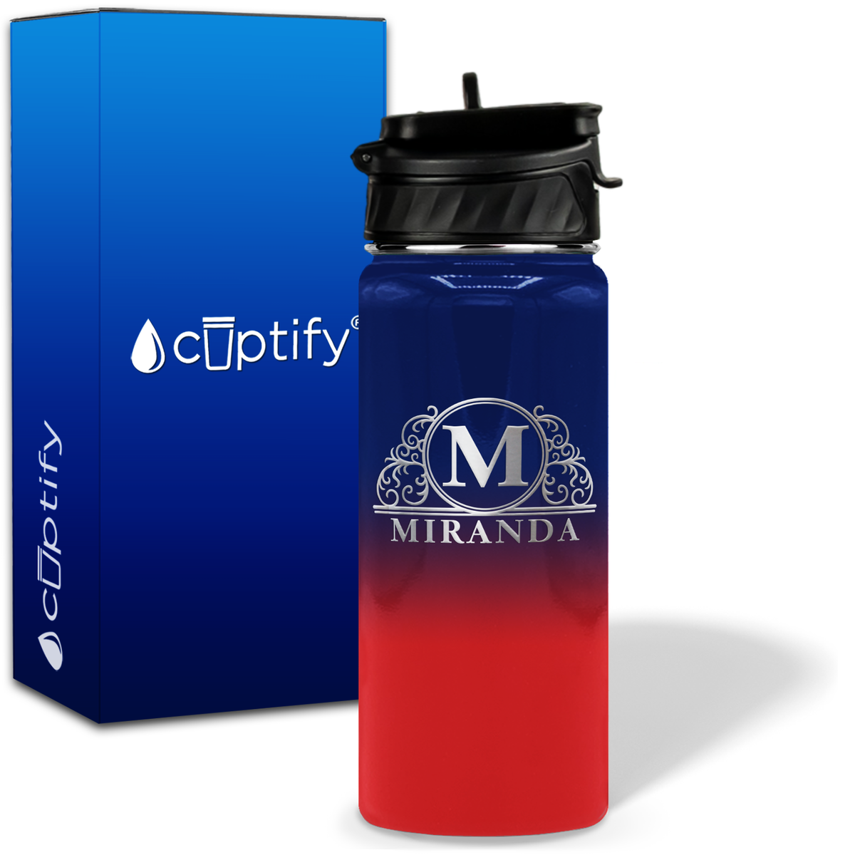 Personalized Elaborate Circle on 18oz Water Bottle