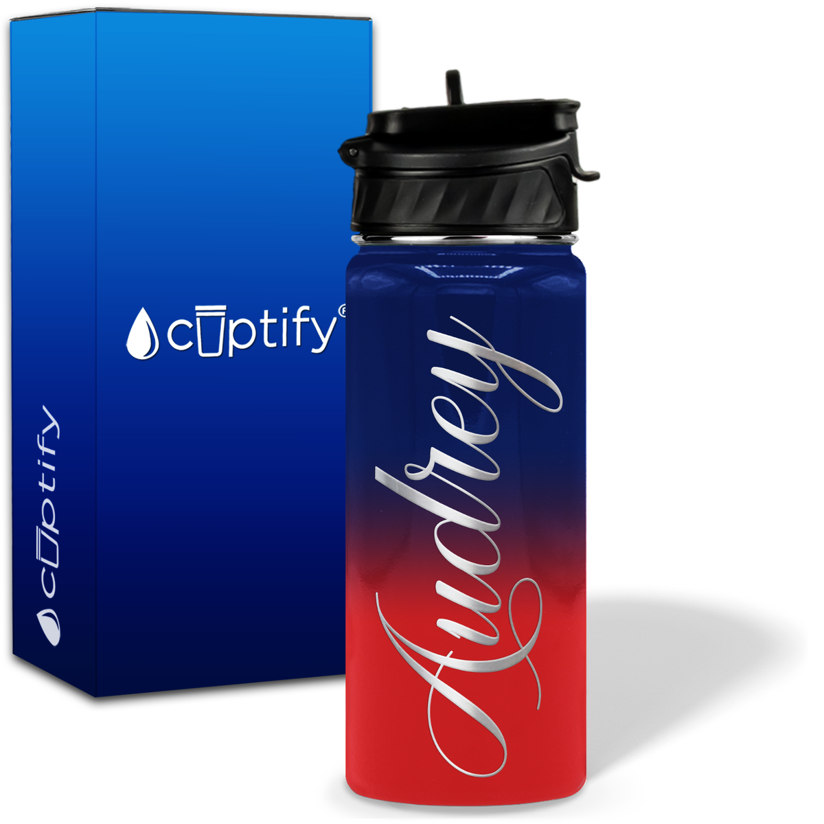 Personalized Audrey Style on 18oz Water Bottle
