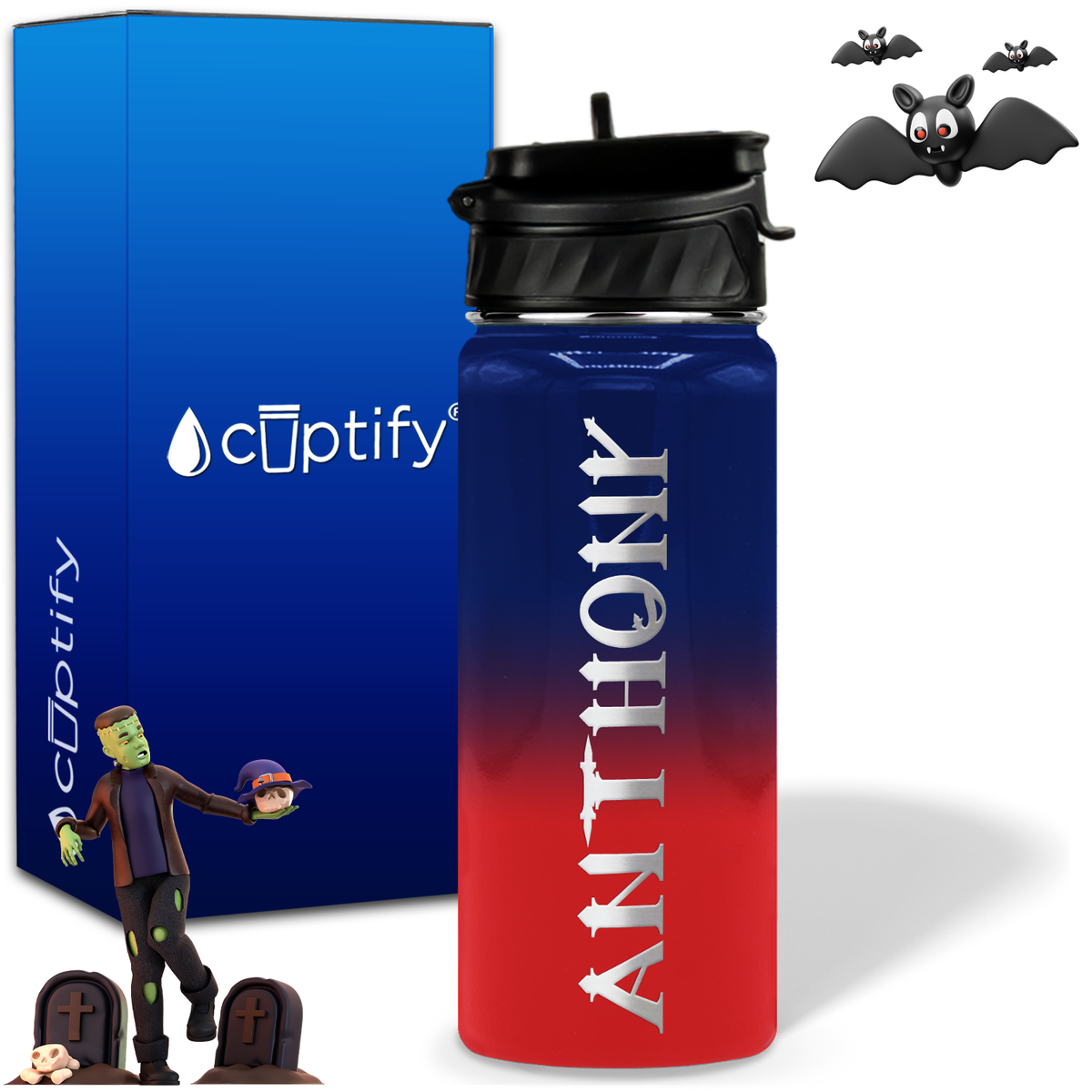 Personalized Creepy Halloween on 18oz Water Bottle