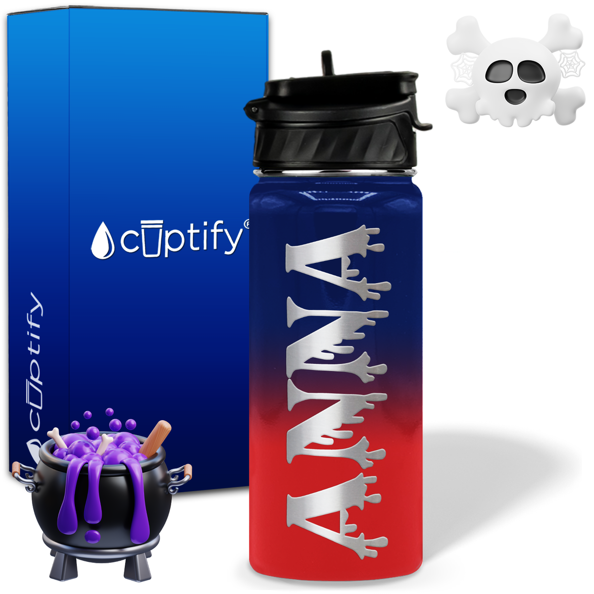 Personalized Bloody on Halloween 18oz Water Bottle
