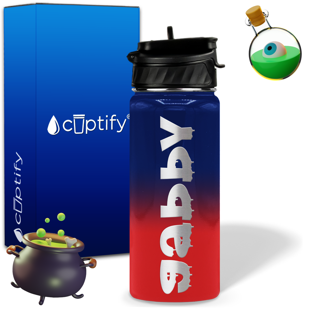 Haunted Halloween on 18oz Personalized Water Bottle