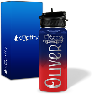 Personalized Truck with Name and Icon on 18oz Wide Mouth Kids Water Bottle