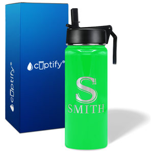 Personalized Monogram Initial and Name on 18oz Wide Mouth Bottle