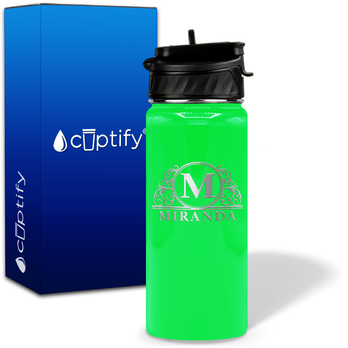 Personalized Elaborate Circle on 18oz Water Bottle