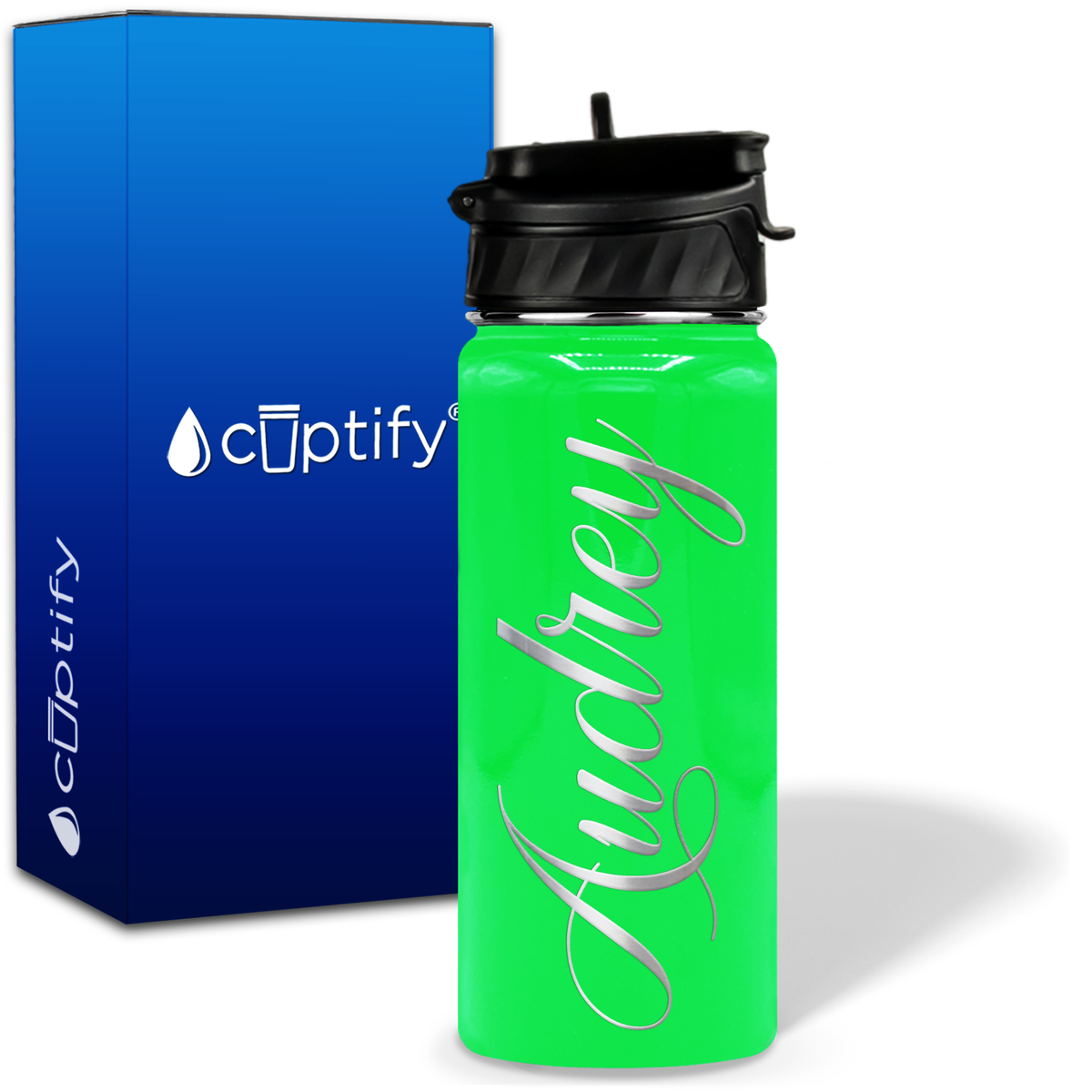 Personalized Audrey Style on 18oz Water Bottle