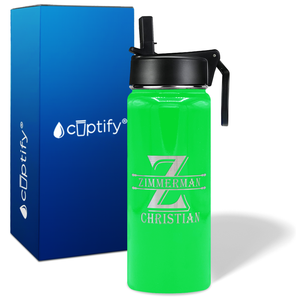 Personalized Initial Block on 18oz Wide Mouth Bottle