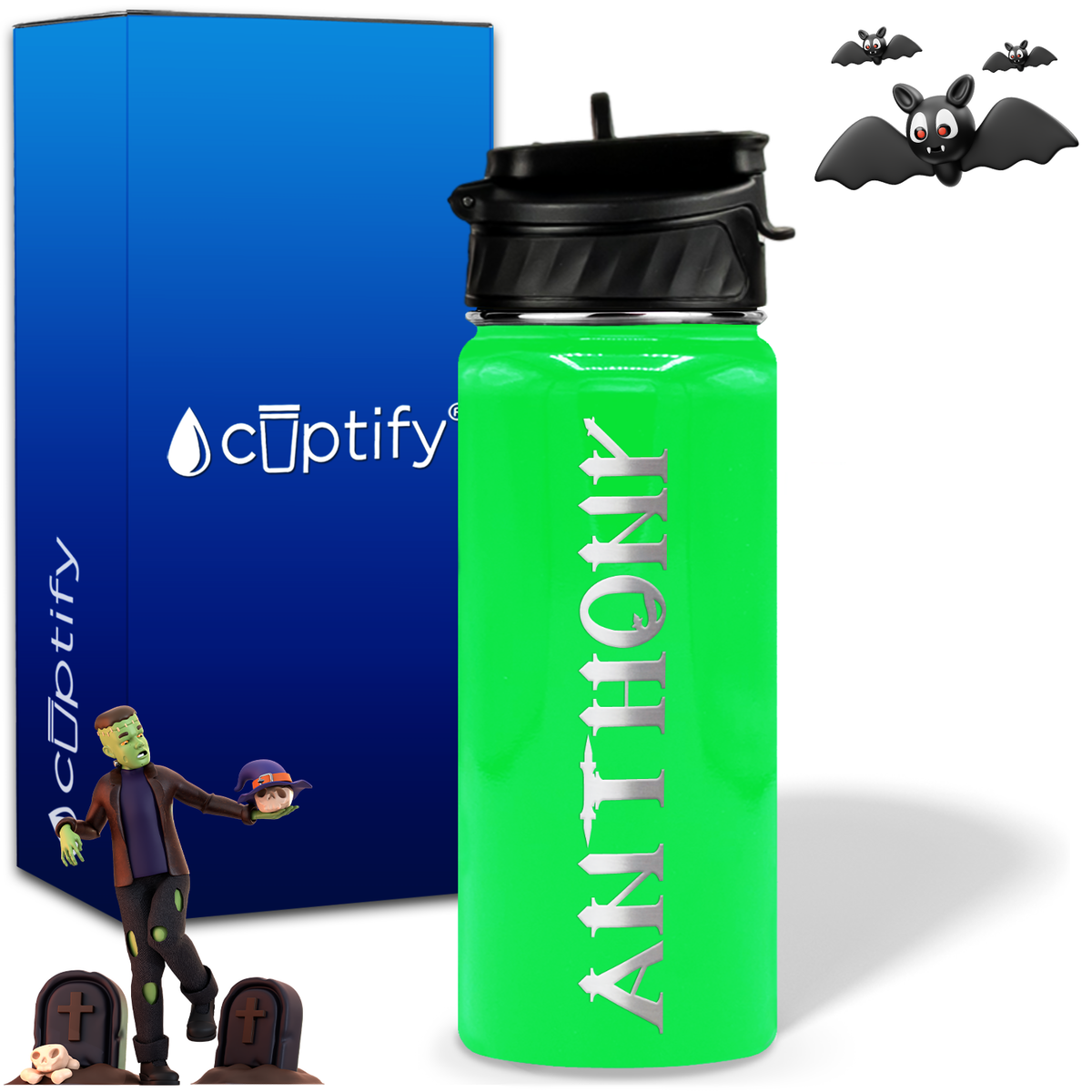 Personalized Creepy Halloween on 18oz Water Bottle