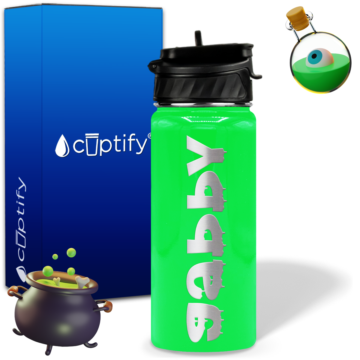 Haunted Halloween on 18oz Personalized Water Bottle