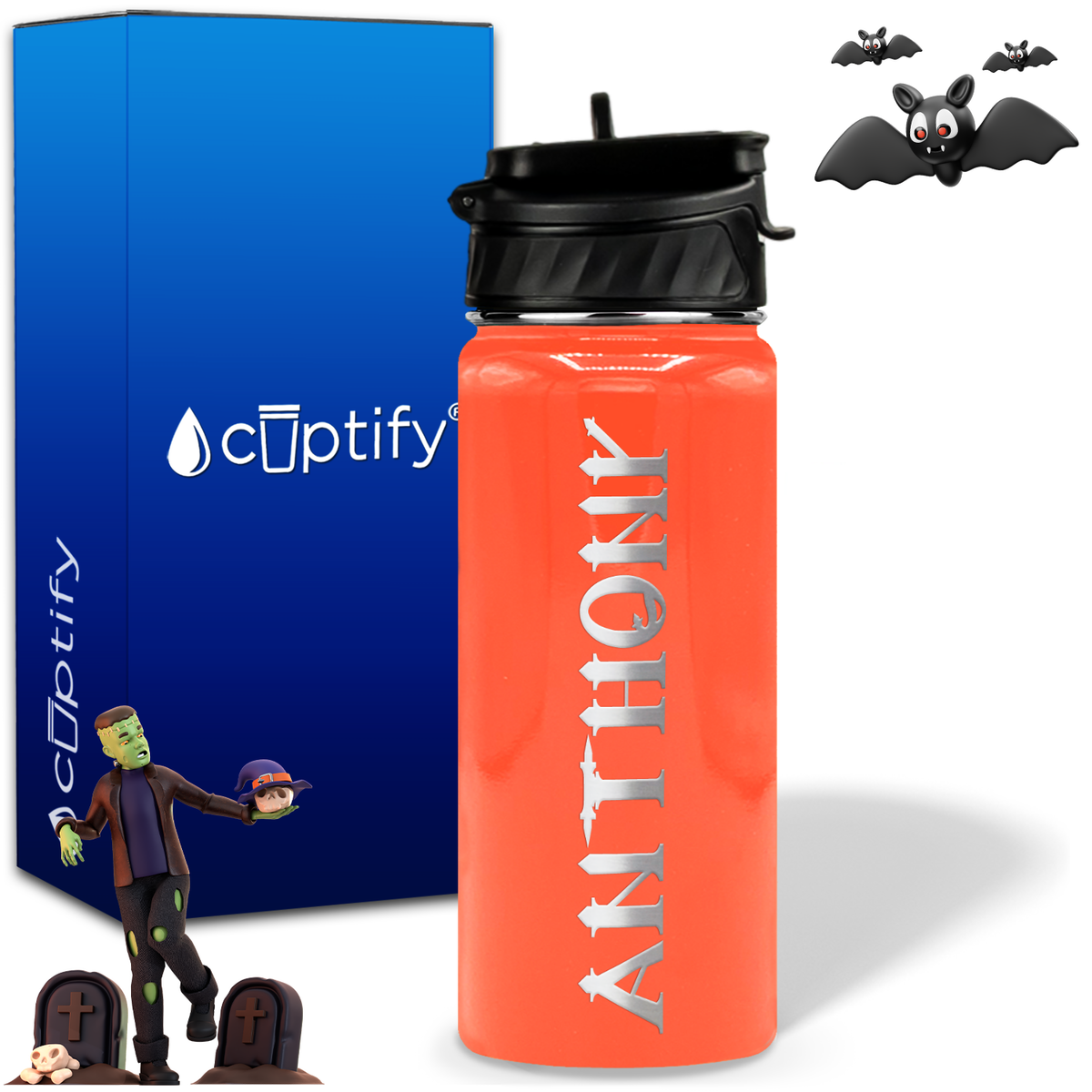 Personalized Creepy Halloween on 18oz Water Bottle