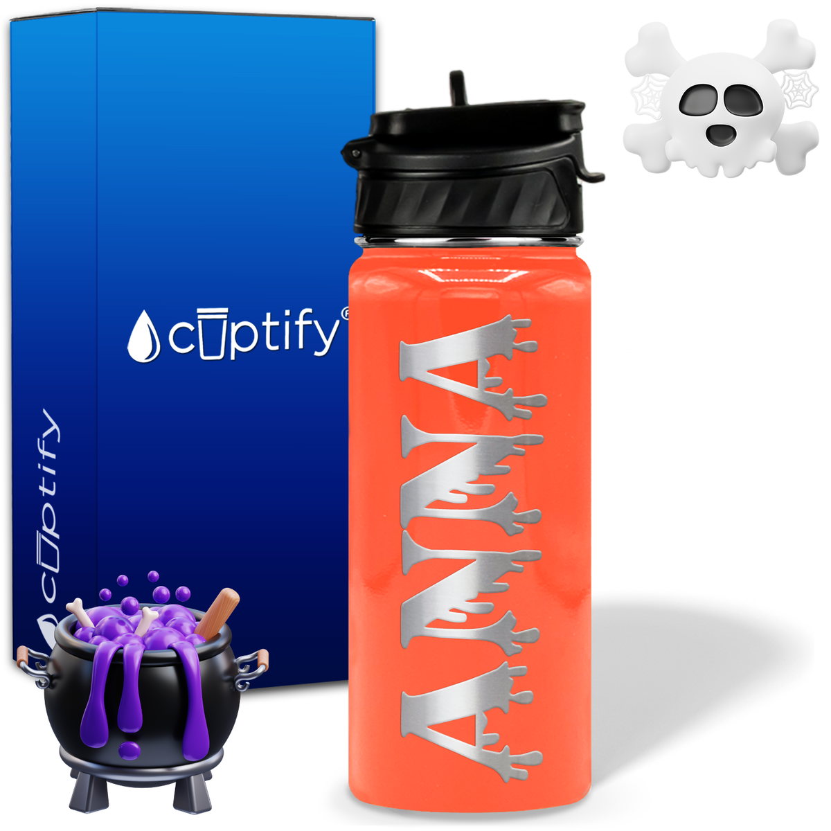 Personalized Bloody on Halloween 18oz Water Bottle