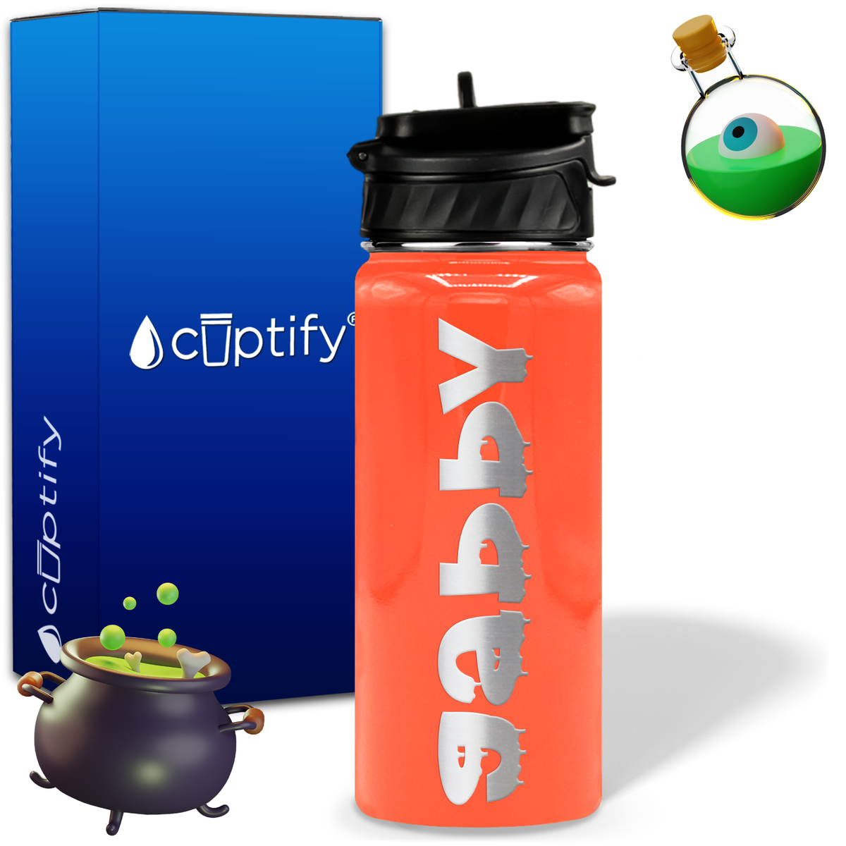 Haunted Halloween on 18oz Personalized Water Bottle