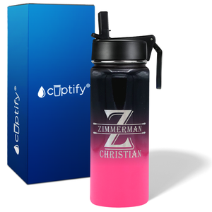 Personalized Initial Block on 18oz Wide Mouth Bottle