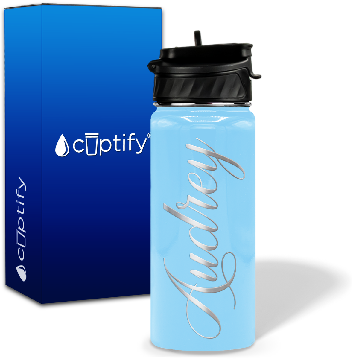 Personalized Audrey Style on 18oz Water Bottle