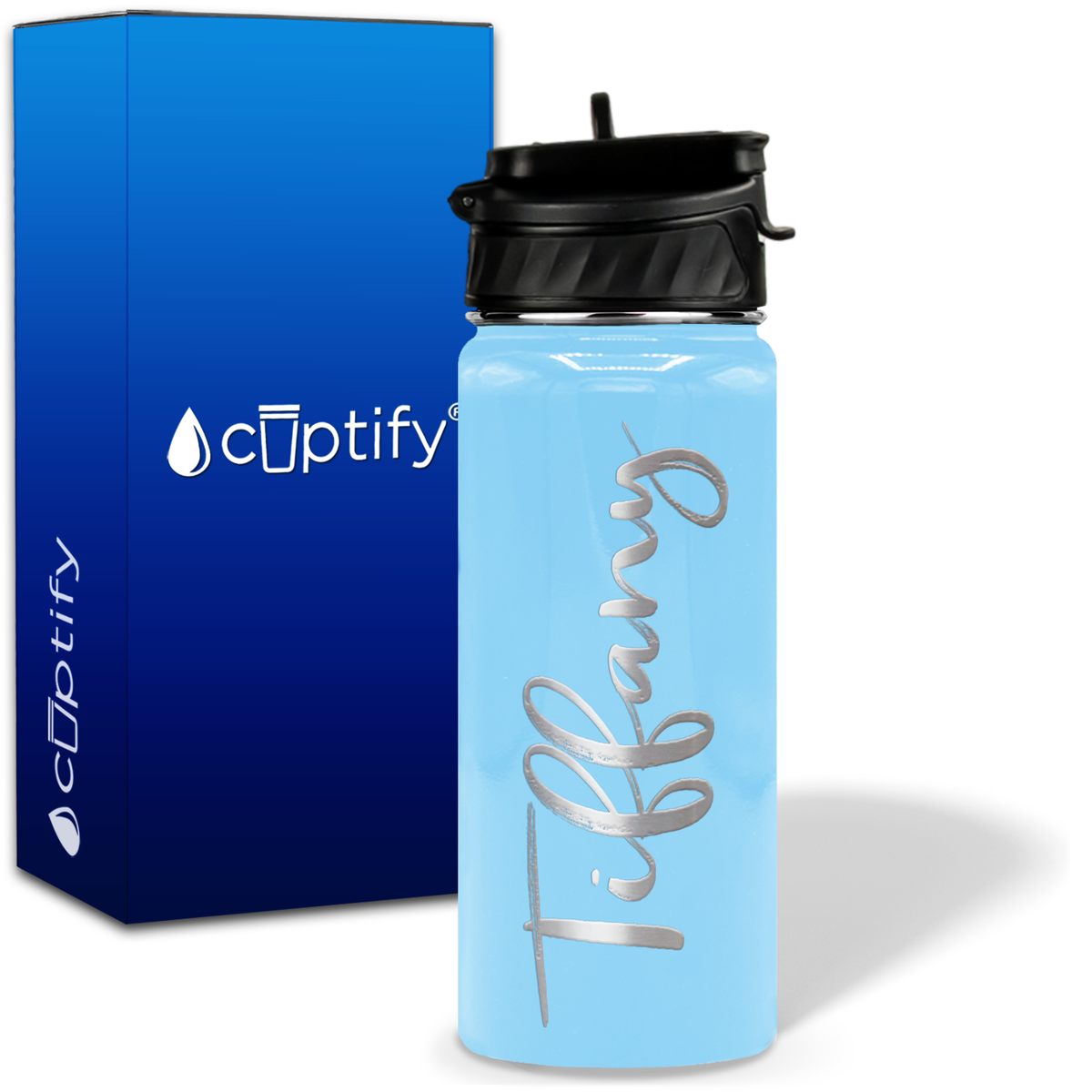 Personalized Tiffany Style on 18oz Water Bottle