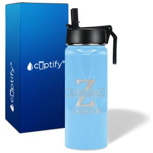 Personalized Initial Block on 18oz Wide Mouth Bottle