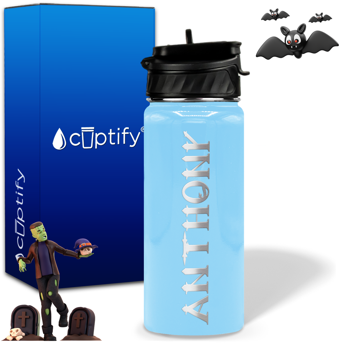 Personalized Creepy Halloween on 18oz Water Bottle