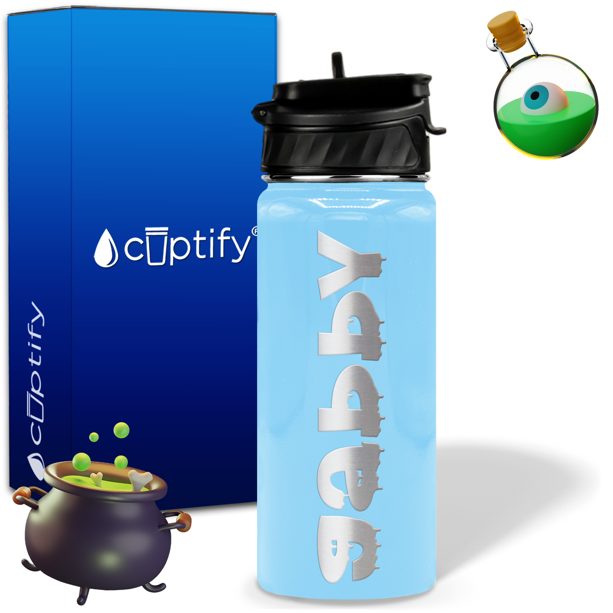 Haunted Halloween on 18oz Personalized Water Bottle