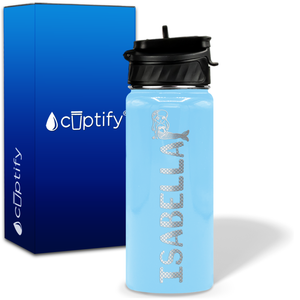 Personalized Mermaid with Name and Icon on 18oz Wide Mouth Kids Water Bottle