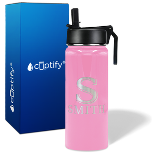 Initial Water Bottle - Pink, S