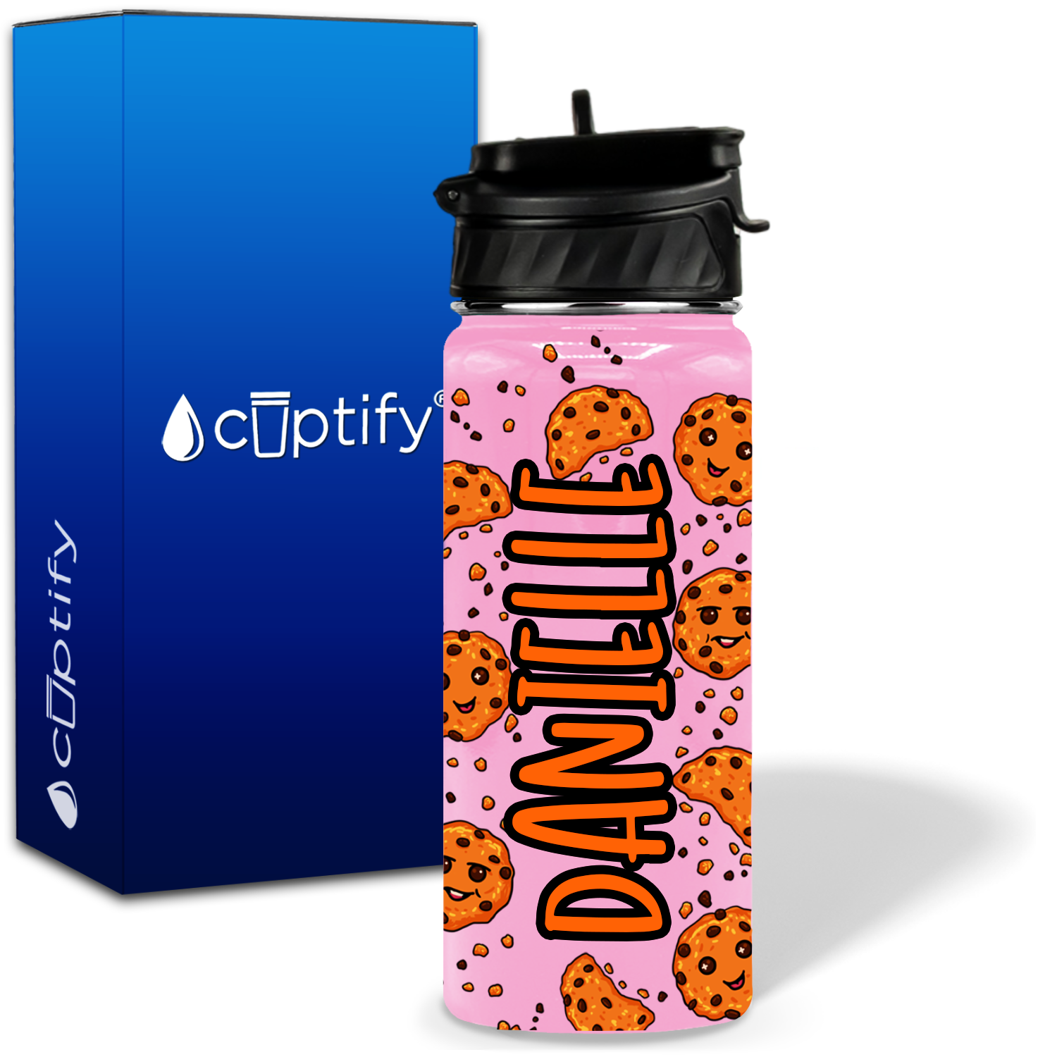 Cookies 18oz Personalized Kids Water Bottle