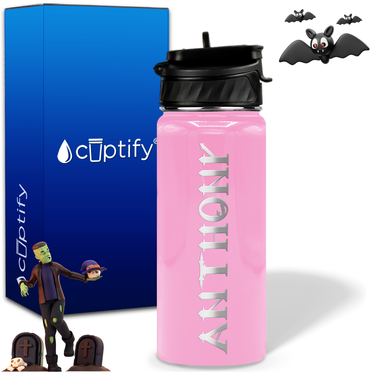 Personalized Creepy Halloween on 18oz Water Bottle