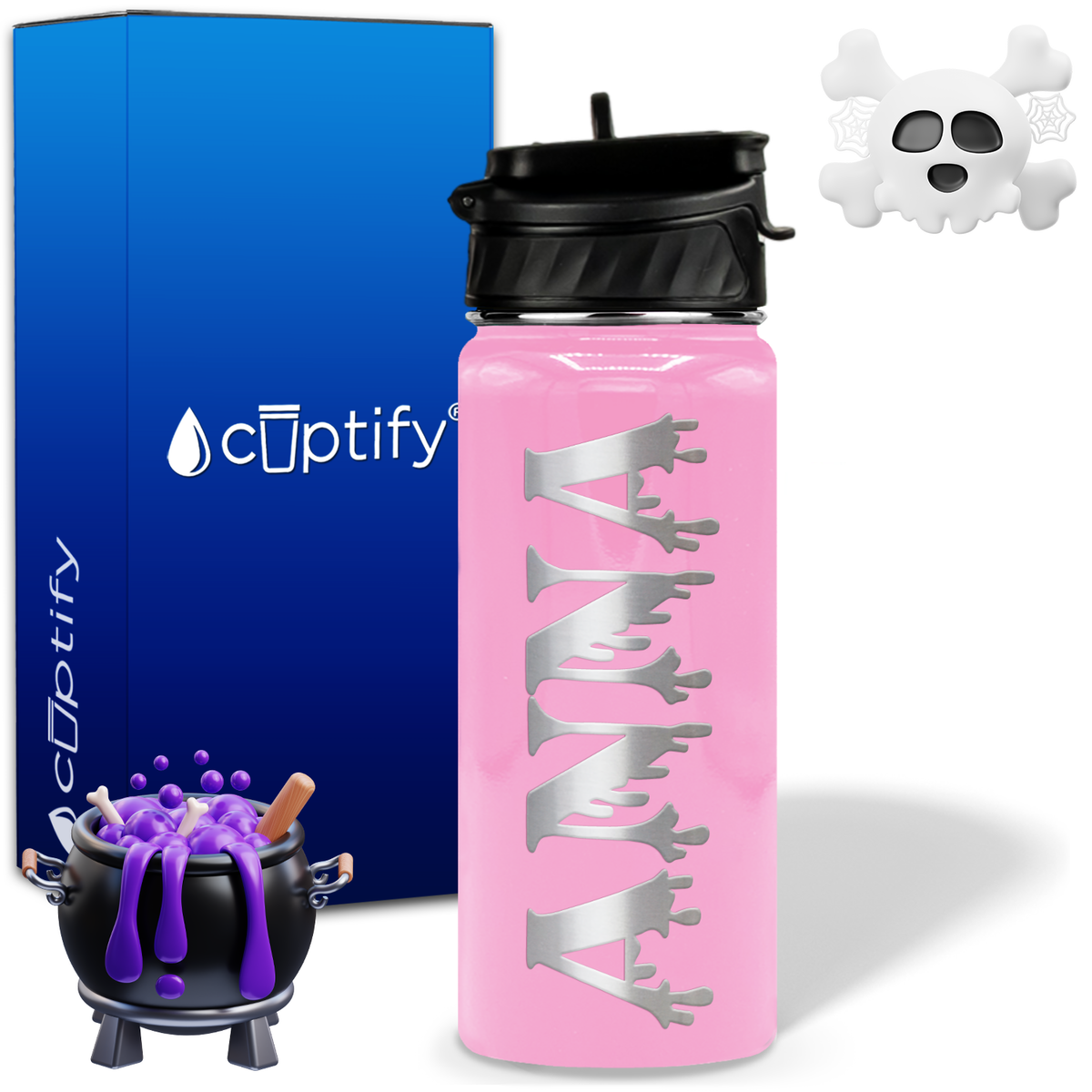 Personalized Bloody on Halloween 18oz Water Bottle