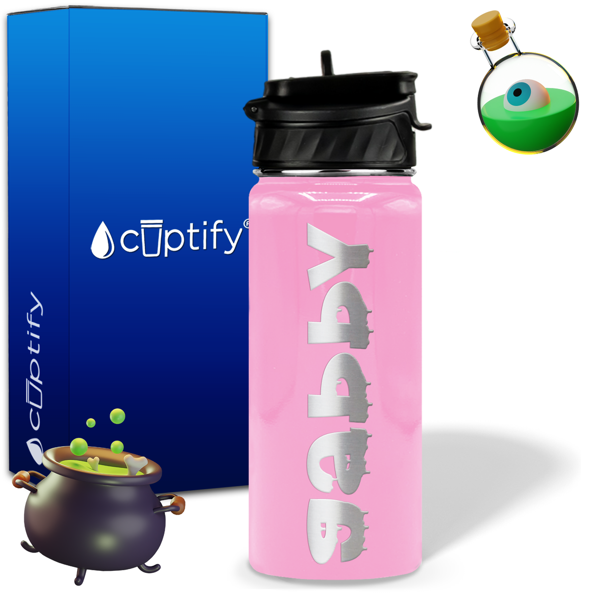 Haunted Halloween on 18oz Personalized Water Bottle