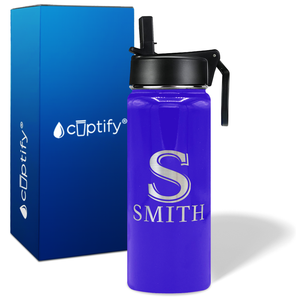 Personalized Monogram Initial and Name on 18oz Wide Mouth Bottle