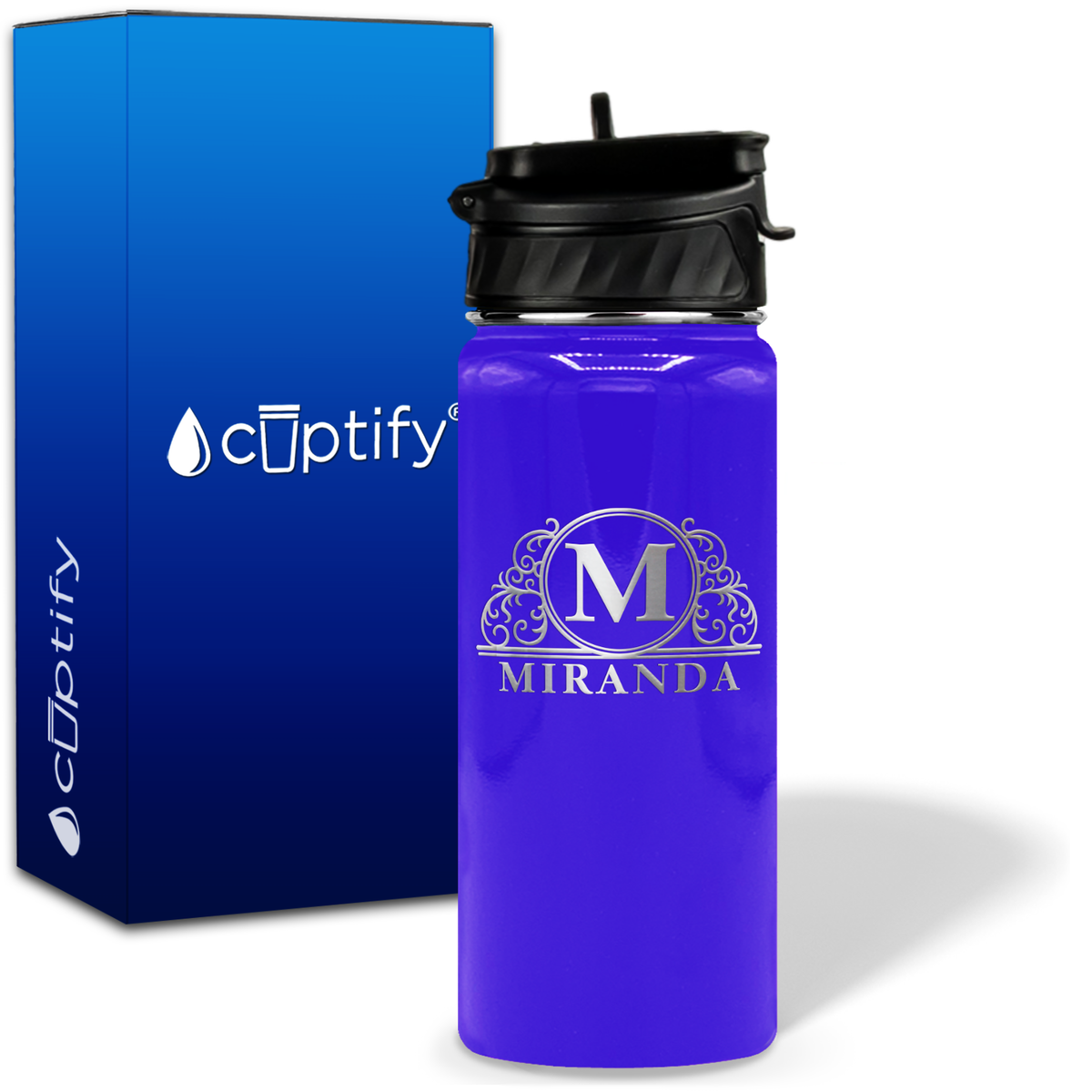 Personalized Elaborate Circle on 18oz Water Bottle