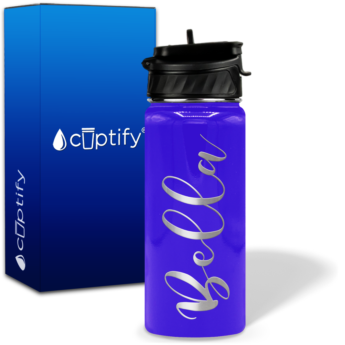 Personalized Bella Style on 18oz Water Bottle