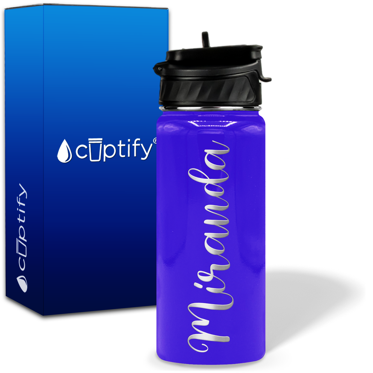 Personalized Miranda Style on 18oz Water Bottle