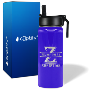 Personalized Initial Block on 18oz Wide Mouth Bottle