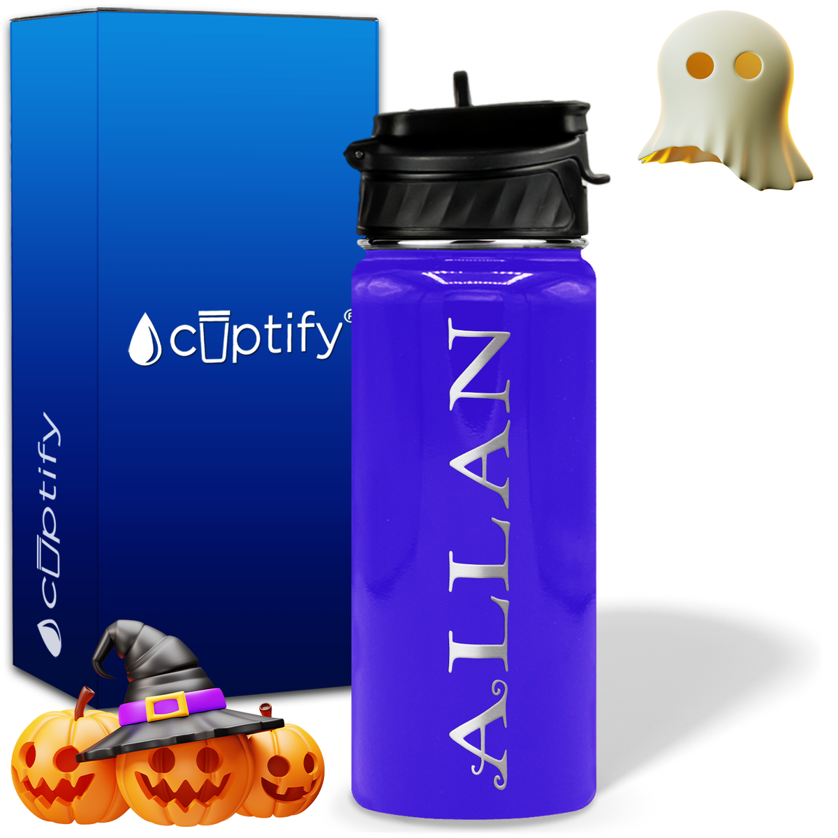 Personalized Eerie Halloween on 18oz Water Bottle