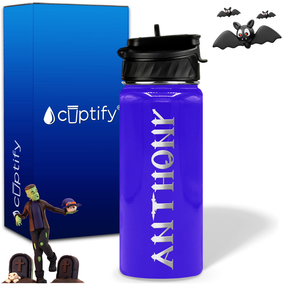 Personalized Creepy Halloween on 18oz Water Bottle