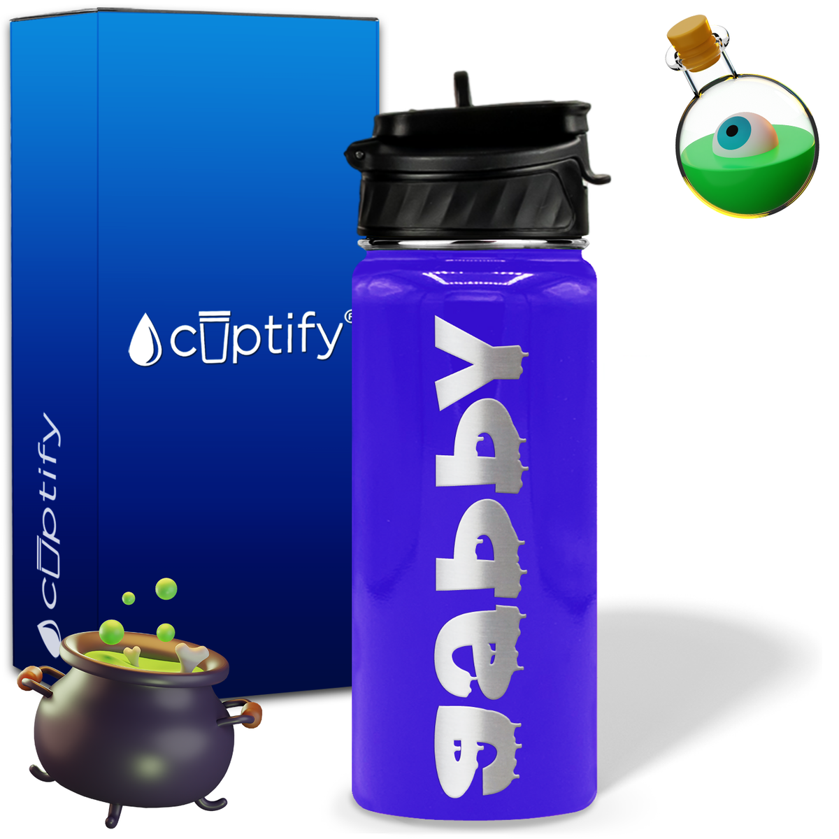 Haunted Halloween on 18oz Personalized Water Bottle