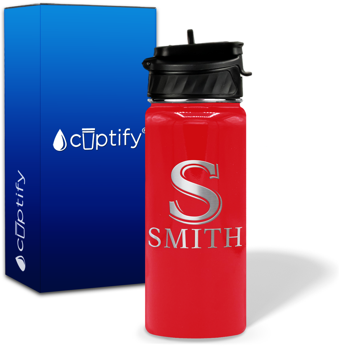 Personalized Monogram Initial and Name on 18oz Water Bottle
